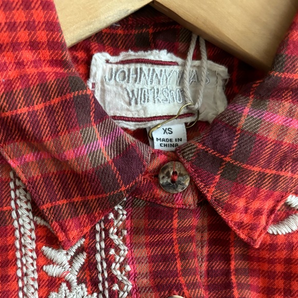NWT Johnny Was Oversized Roma Button Down Plaid Embroidered Tunic Shirt - Picture 13 of 16